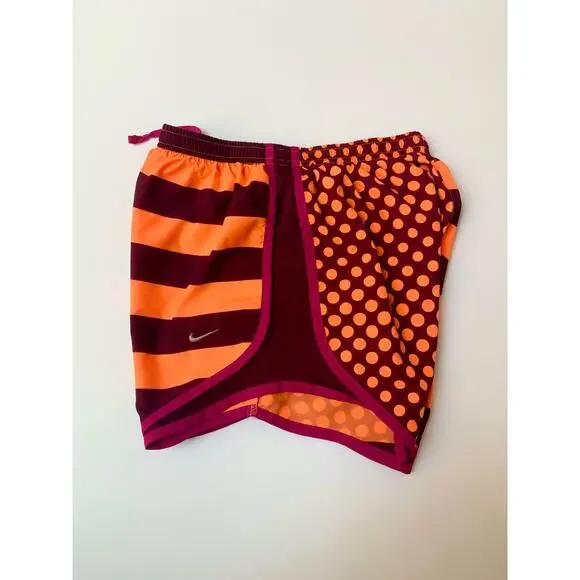 Nike Dri - Fit Purple & Orange Striped & Polka Dot Active Wear Shorts Women's XS - Picture 7 of 11